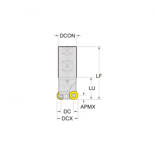 Корпус фрезы со сменными пластинами NC-RP1204M-D32-W32-L150-Z03-H